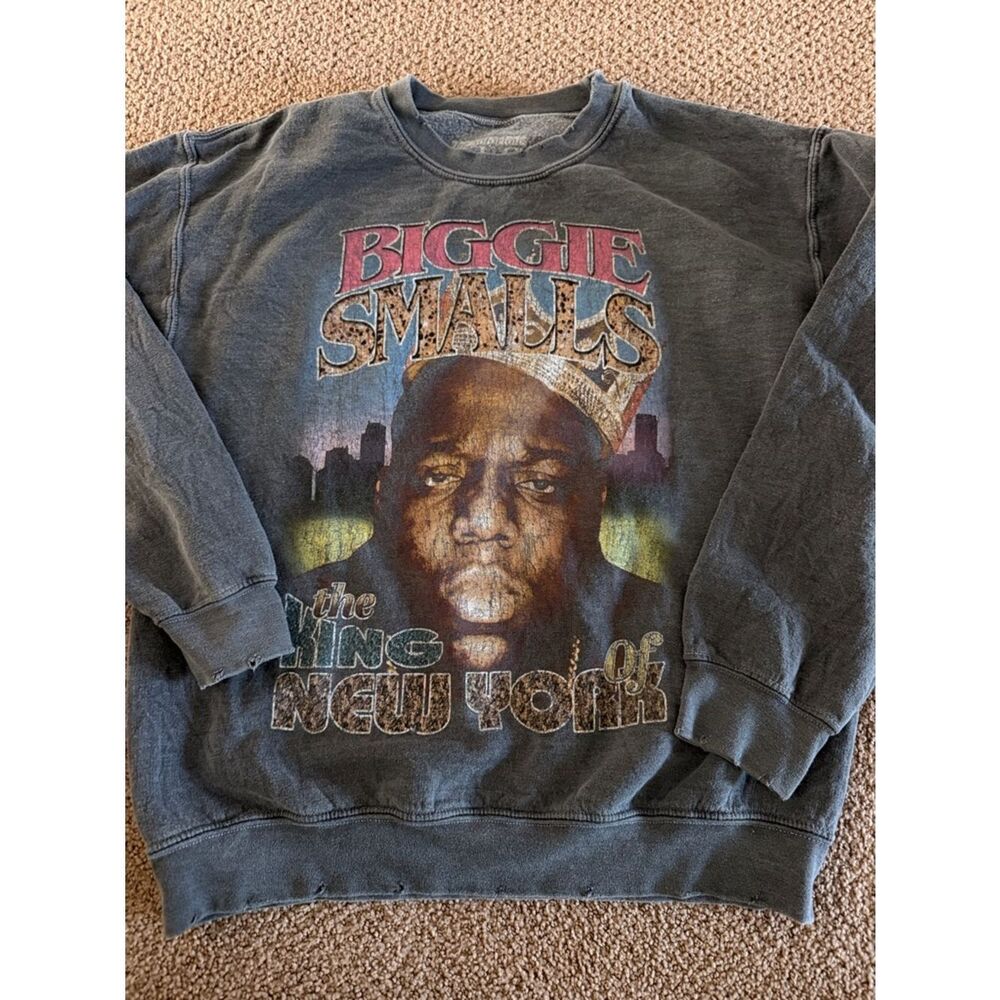 Notorious B.I.G. Biggie Smalls Sweatshirt Small Dark Grey “It Was All a Dream”